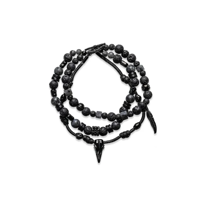 Cuud Volcanic Stone Bracelets Men's-0