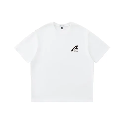 ALang Studio Versatile Casual Loose Fit Off The Shoulder 100% Cotton Pullover Crew Neck Short Sleeved T Shirts Unisex