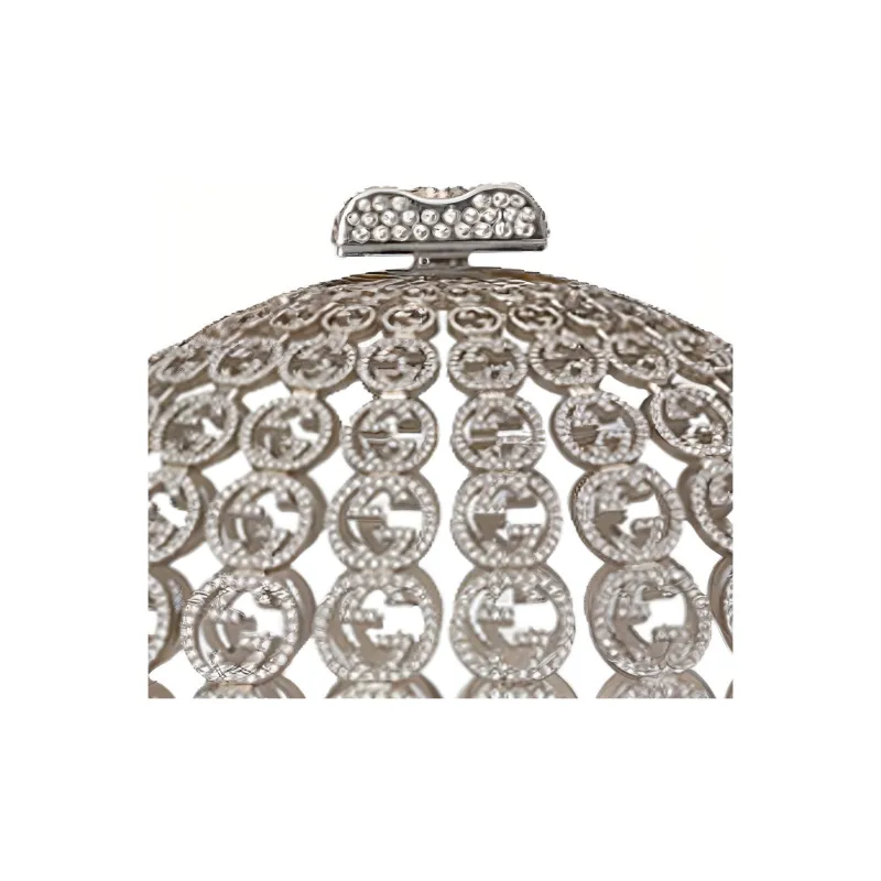 GUCCI Crystal Shoulder Bag Crossbody Bag Clutches Women's Silver-5