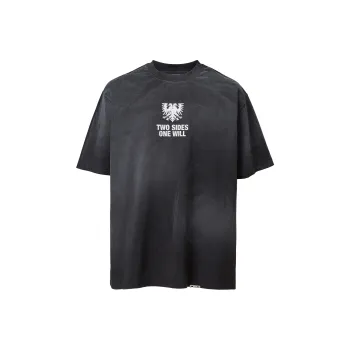 FIRE 2 COLD EGO Short Sleeved Unisex Distressed Dark Gray