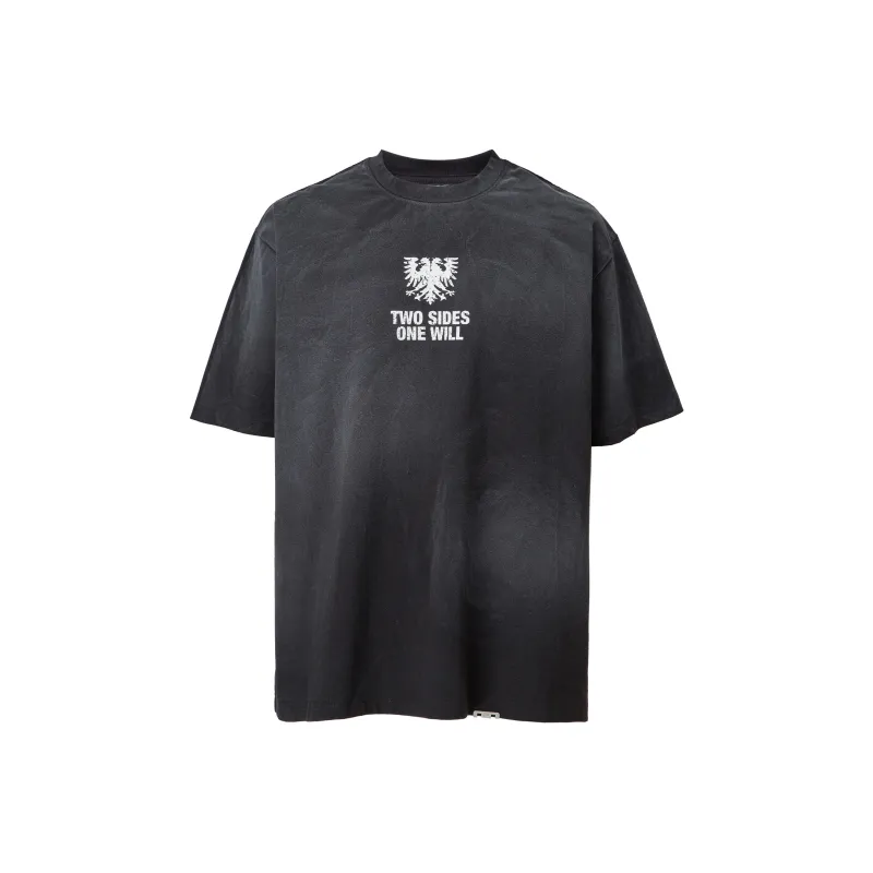 FIRE 2 COLD EGO Short Sleeved Unisex Distressed Dark Gray-0