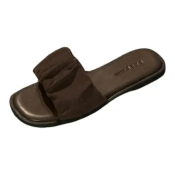 Qiao Anju Slippers Brown Black Ecru
