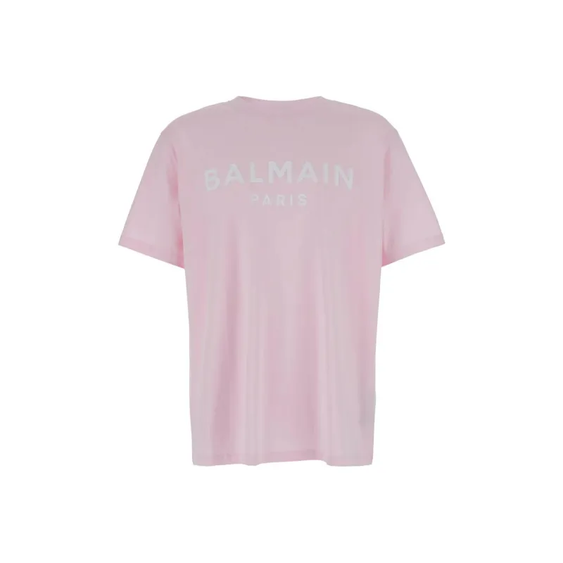 BALMAIN Logo Printed Round Neck T Shirt-0