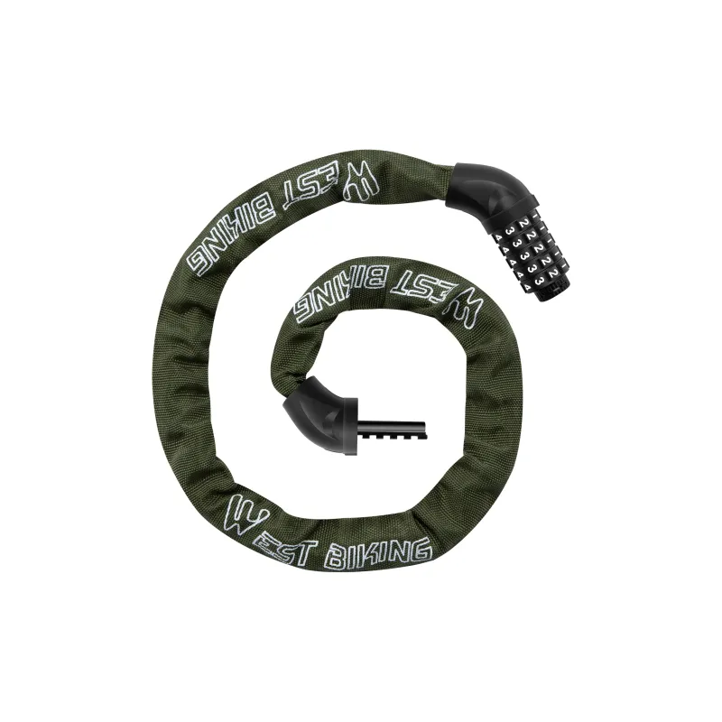 WEST BIKING Bicycle Locks Anti Pick Anti Rust Protective Adjustable Chain Lock-9