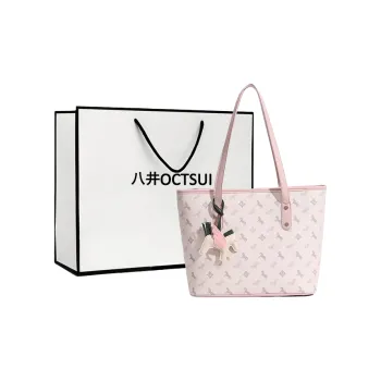 OCTSUI PU Tote Bag Shopping Bag Shoulder Bag Regular Women's Peach Pink/Nut Apricot/Dusk Black