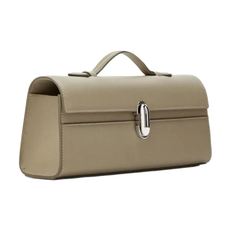 SAVETTE Calfskin Handbag Women's Clay Gray-1