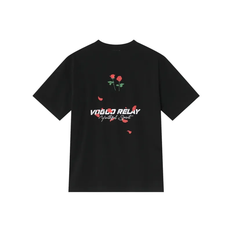 Voguo Relay T Shirt Unisex White, Black-0