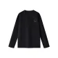 [Cotton Long Sleeves]Black (ま Upside Down Smile Chest Tag)