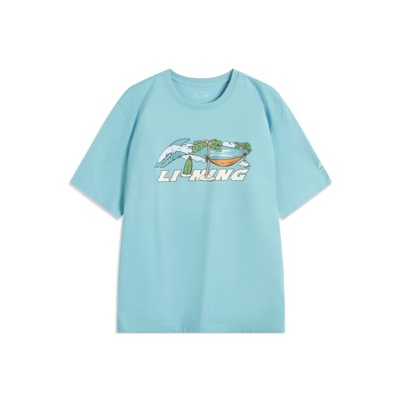 LiNing Sports Life Collection T Shirt Men's Light Lake Blue-0