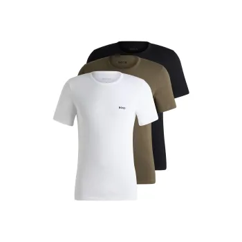HUGO BOSS T Shirts Men 3 Pack White+Green+Black