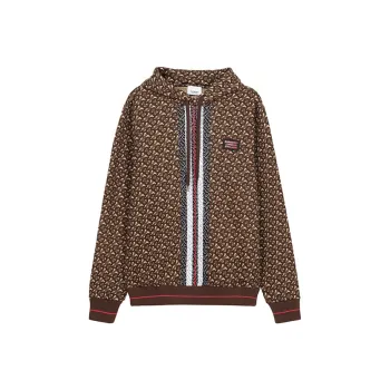 Burberry Hooded Sweatshirt Spring Fall Men's Saddle Brown
