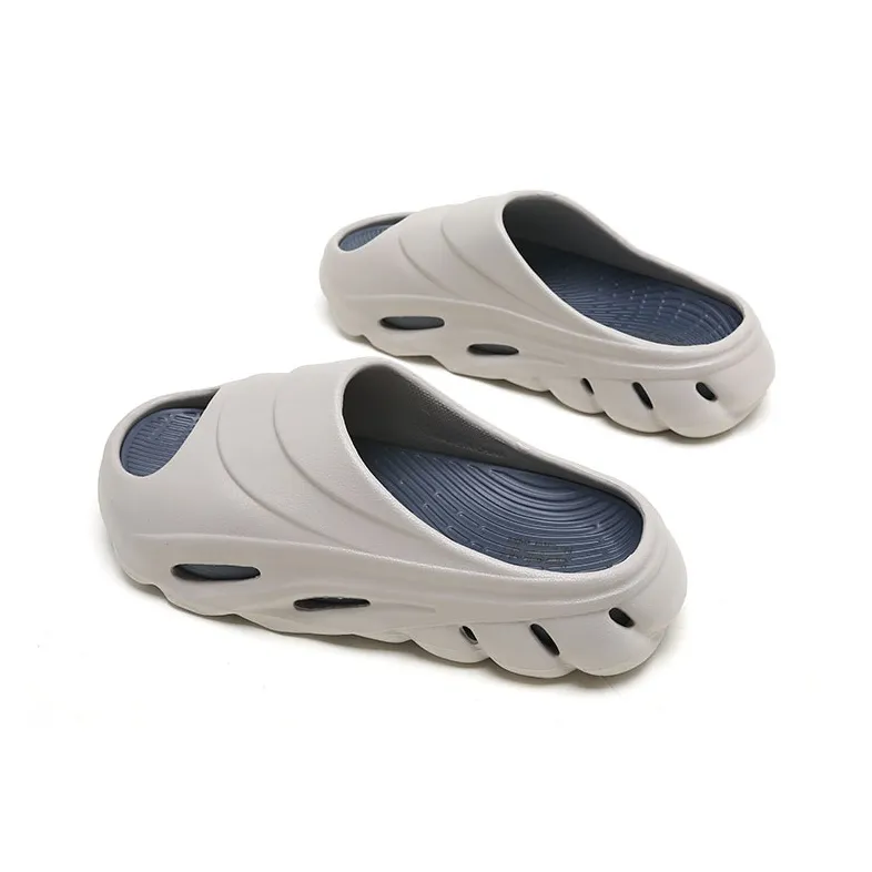 Mulinsen EVA Slip Resistant Slide Slippers Men's Card Gray Blue-3
