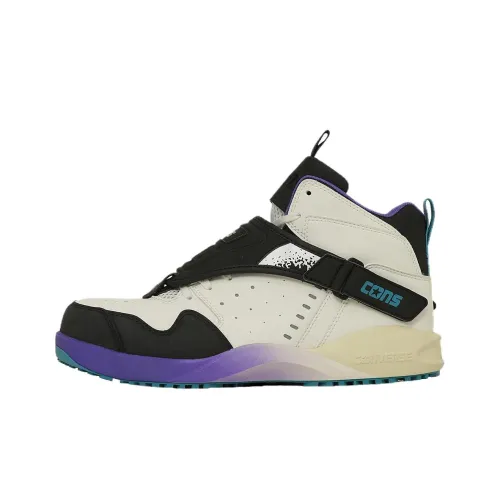 Converse Aero Jam Lightweight Mid Top Basketball Shoes Unisex White Purple
