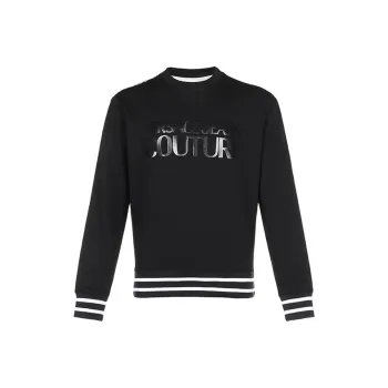 VERSACE JEANS COUTURE Crew Neck Regular Sweatshirt Men's Black