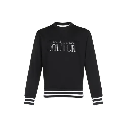 VERSACE JEANS COUTURE Crew Neck Regular Sweatshirt Men's Black