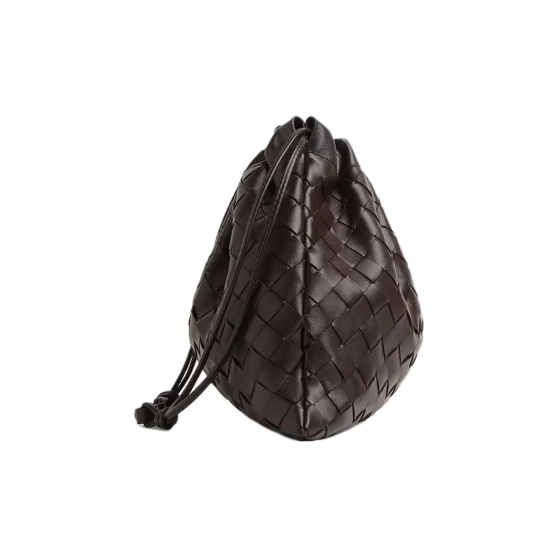 Bottega Veneta Cow Leather Clutch Medium Size Women's Chocolate Brown-1
