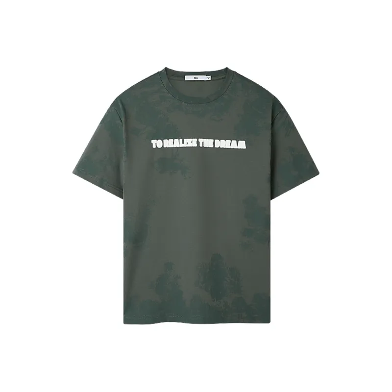 HLA T Shirt Men's Medium Green Pattern 62-0