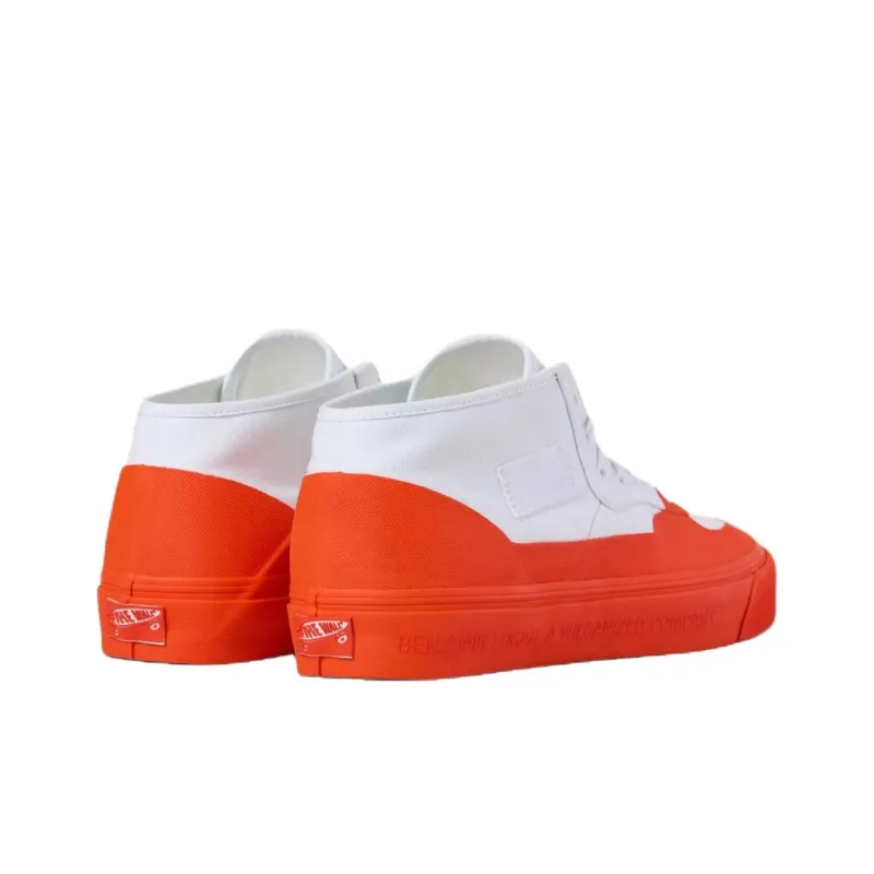 BENJAMIN EDGAR x Vans Vault Anti Slip Wear Resistant Mid Top Skateboard Shoes Unisex White Orange-2