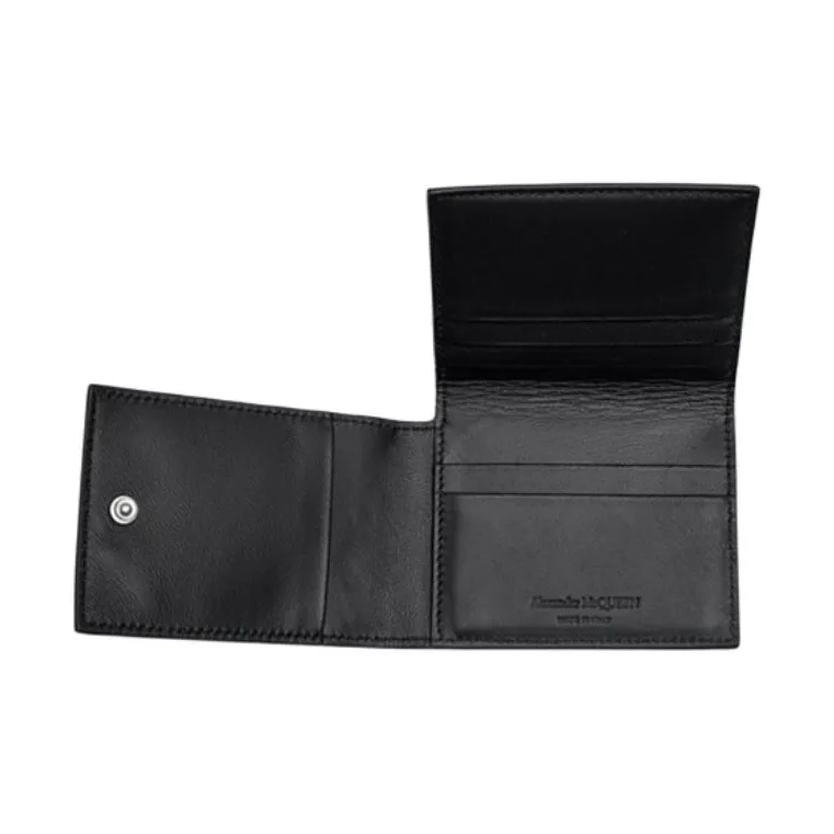 Alexander McQueen Calfskin Wallet Men's Black-4