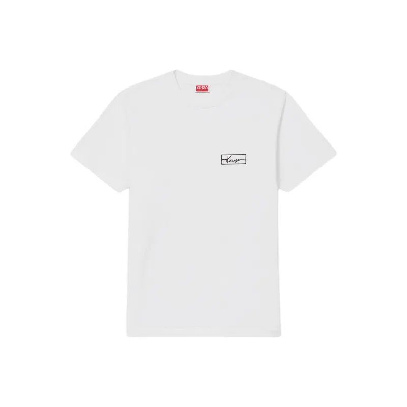 KENZO Logo Embroidered Crewneck T Shirt-0