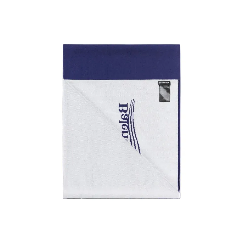 Balenciaga Cotton, Viscose Knit Scarves Unisex Blue-2