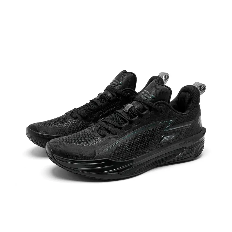 QIAODAN FE3.0 Serpent Cushioning Grip Anti Twist Breathable Slip Resistant Low Top Basketball Shoes Men's Black-2
