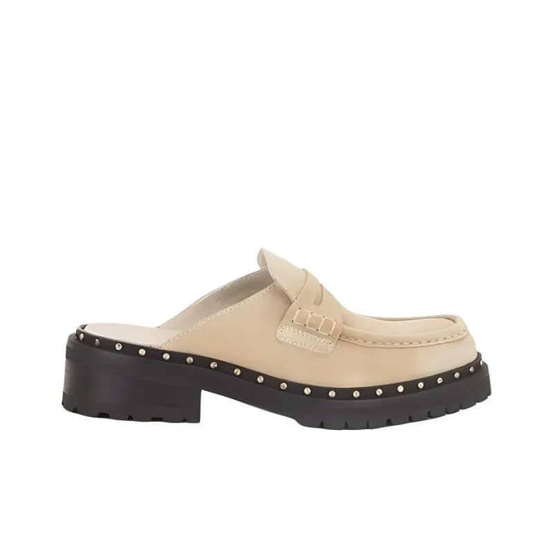 Golden Goose Closed Toe Slippers 4cm Women's Beige-1
