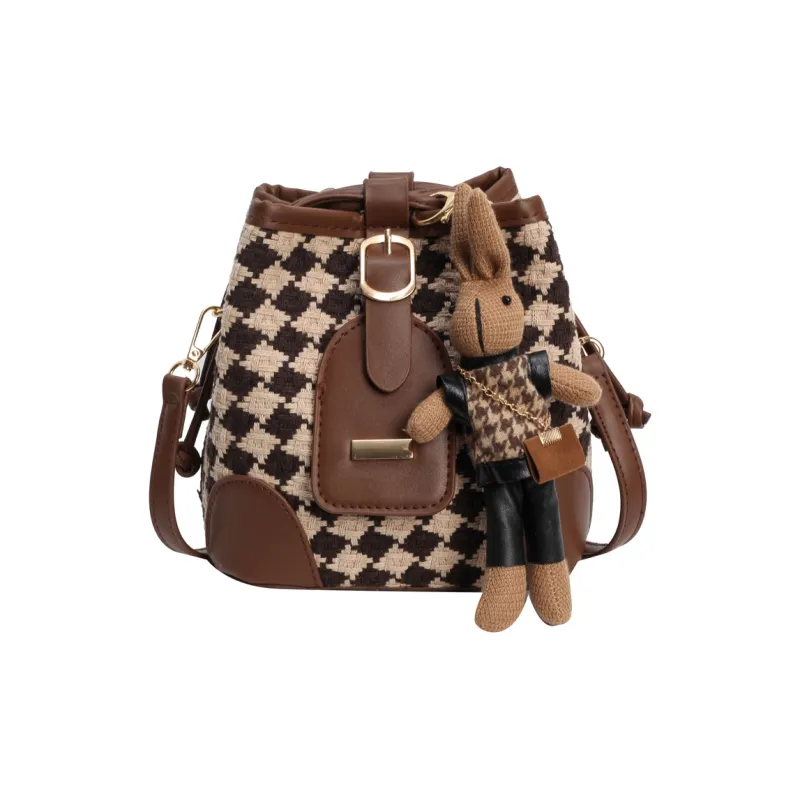 Yalu Plaid Fabric Shoulder Bag, Crossbody Bag Regular Women's Multicolor-7