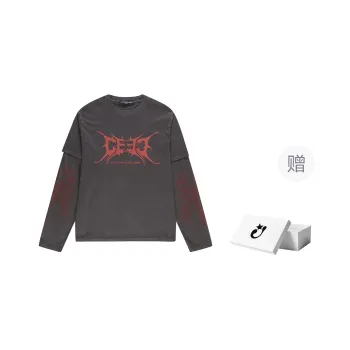 Createexploreexpandconquer Skull Angel embroidered Double sleeve T shirt