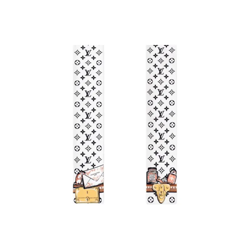 LOUIS VUITTON Silk Scarves Women's White-2