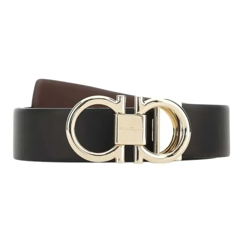 FERRAGAMO Cow Leather Leather Belts Men's 3.5cm