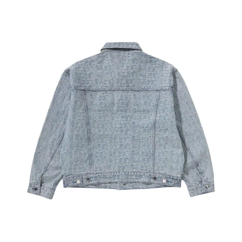 Bape Lux Sport Pattern Jacquard 13oz Denim Trucker Jacket-3