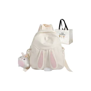 XIANGSU Nylon Fabric Backpack Regular Unisex White/Pink/Yellow/Blue/Black