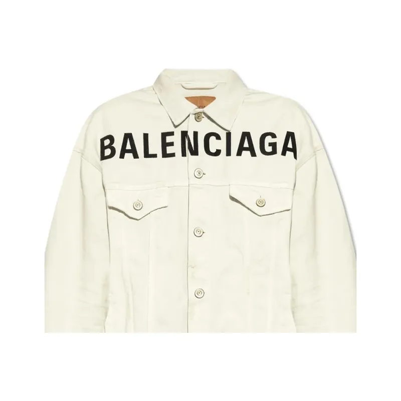 Balenciaga Logo Printed Button Up Jacket-3