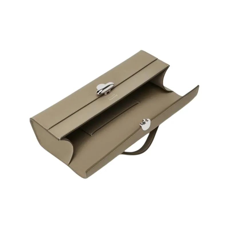 SAVETTE Calfskin Handbag Women's Clay Gray-2