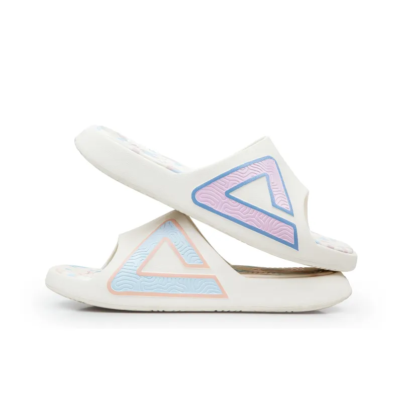PEAK Tai Ji1.0 Quiet Slip Resistant Odor Resistant Slide Slippers Unisex Pink Blue Mismatched-2