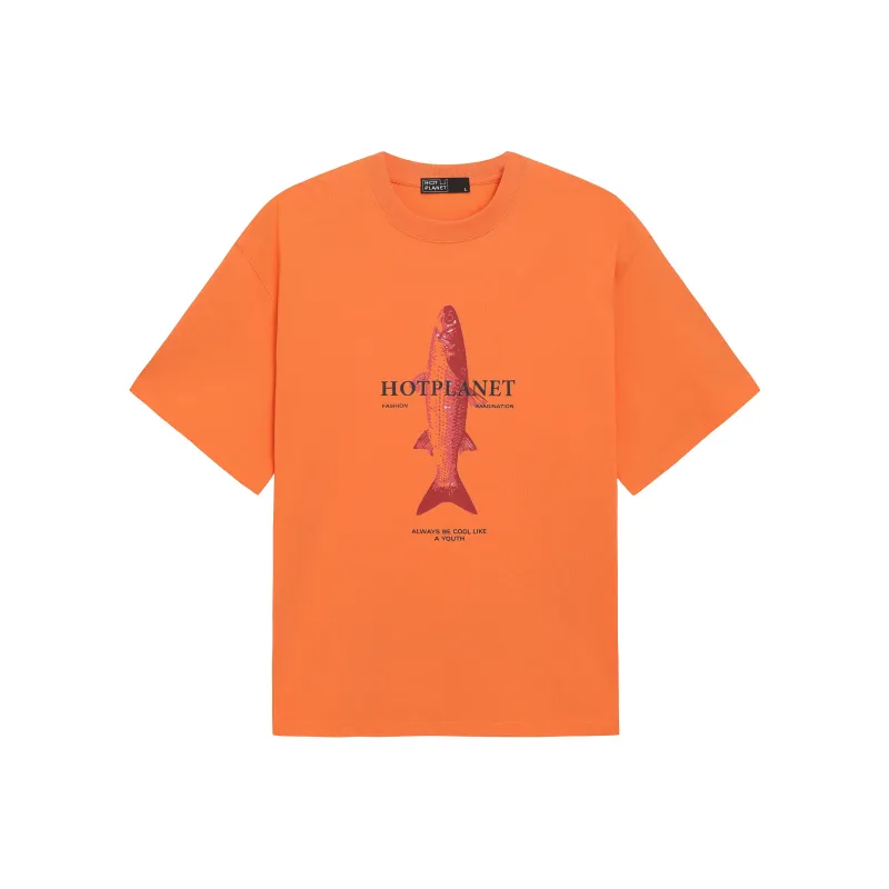 HOTPLANET T Shirt Unisex White Orange-7