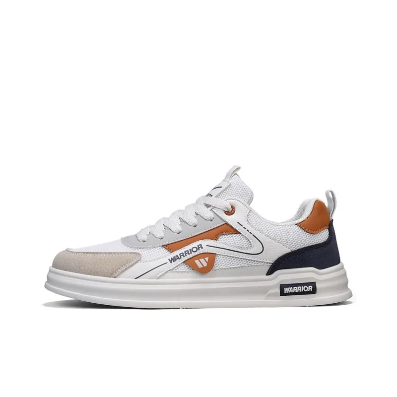 Warrior Coverage Slip Resistant And Abrasion Resistant Low Top Skateboard Shoes Men's Beige Gray Orange Dark Blue-0