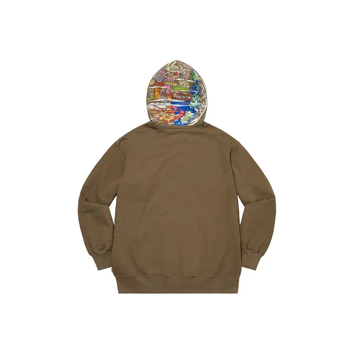 Supreme Globe Zip Up Hooded Sweatshirt-2