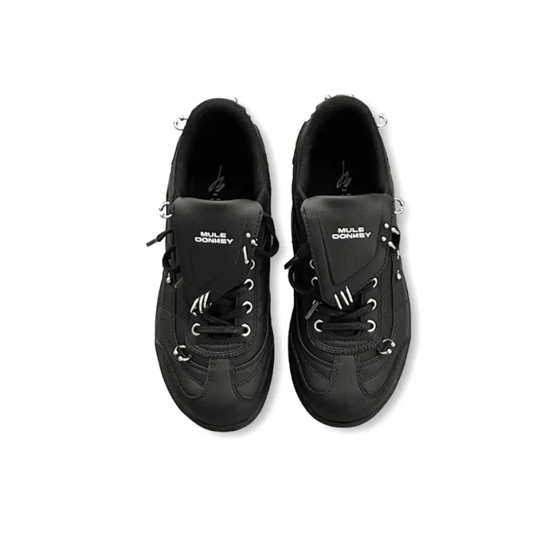 Mule Donkey Slip Resistant Low Top Casual Shoes Unisex Punk Black-5