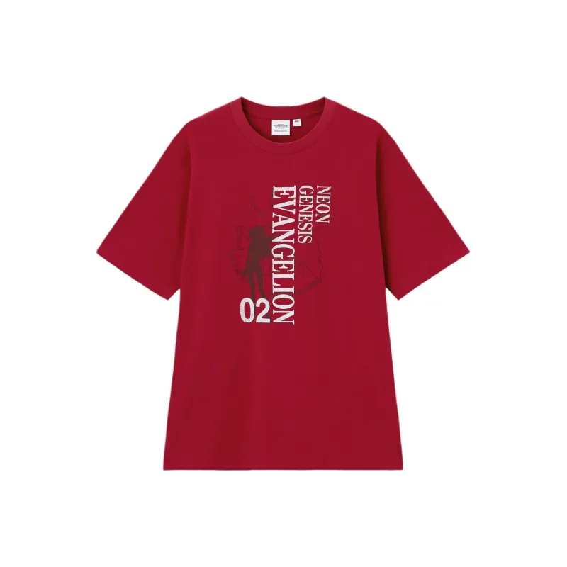 GU x XINSHIJIFUYINZHANSHI,LIANMINGKUAN EVA Collaboration SS25 T Shirt Men's Red-0