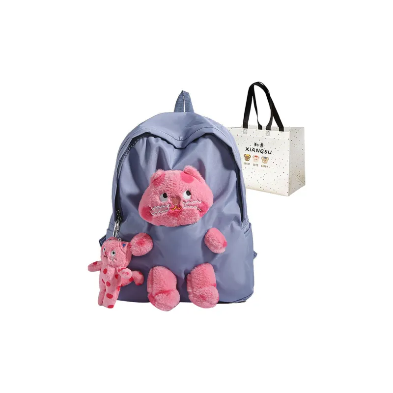 XIANGSU Nylon Backpack Unisex White/Pink/Black/Blue-15