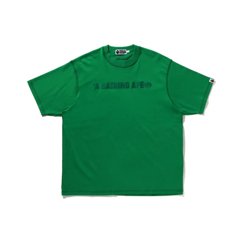 A BATHING APE Logo embroidered T shirt-2