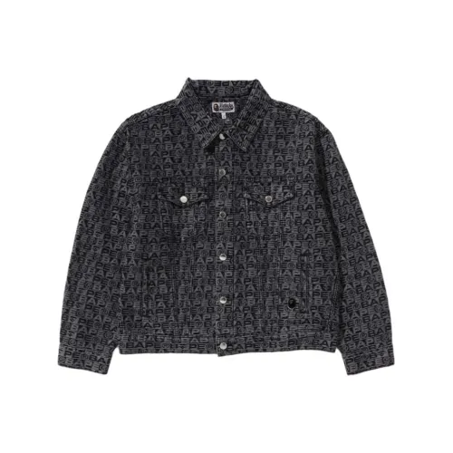 A BATHING APE Lux Sport Pattern Jacquard 13oz Denim Trucker Jacket