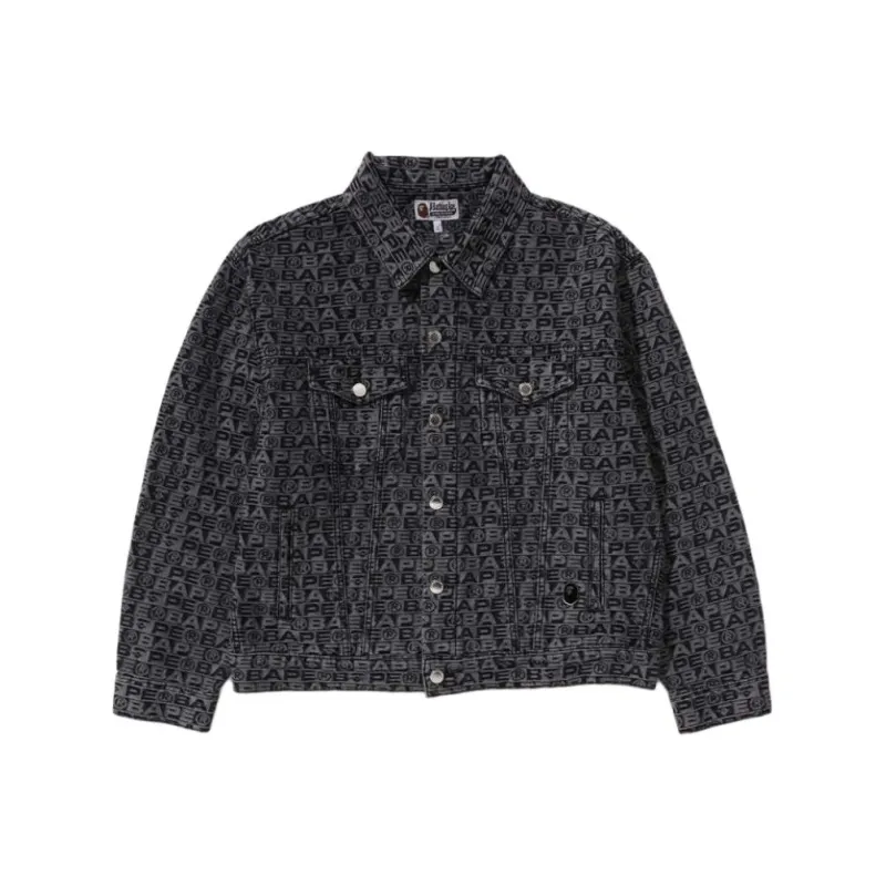 Bape Lux Sport Pattern Jacquard 13oz Denim Trucker Jacket-0