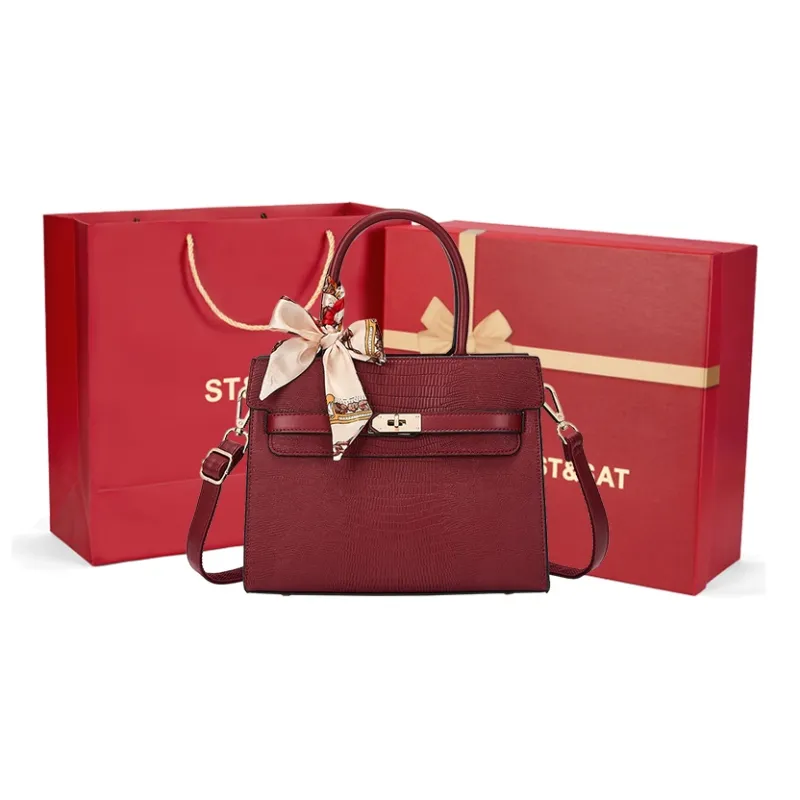 ST&SAT Synthetic Leather Shoulder Bag, Crossbody Bag, Handbag Regular Women's Red-9