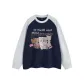 Long-Sleeved Heather Gray & Navy Blue