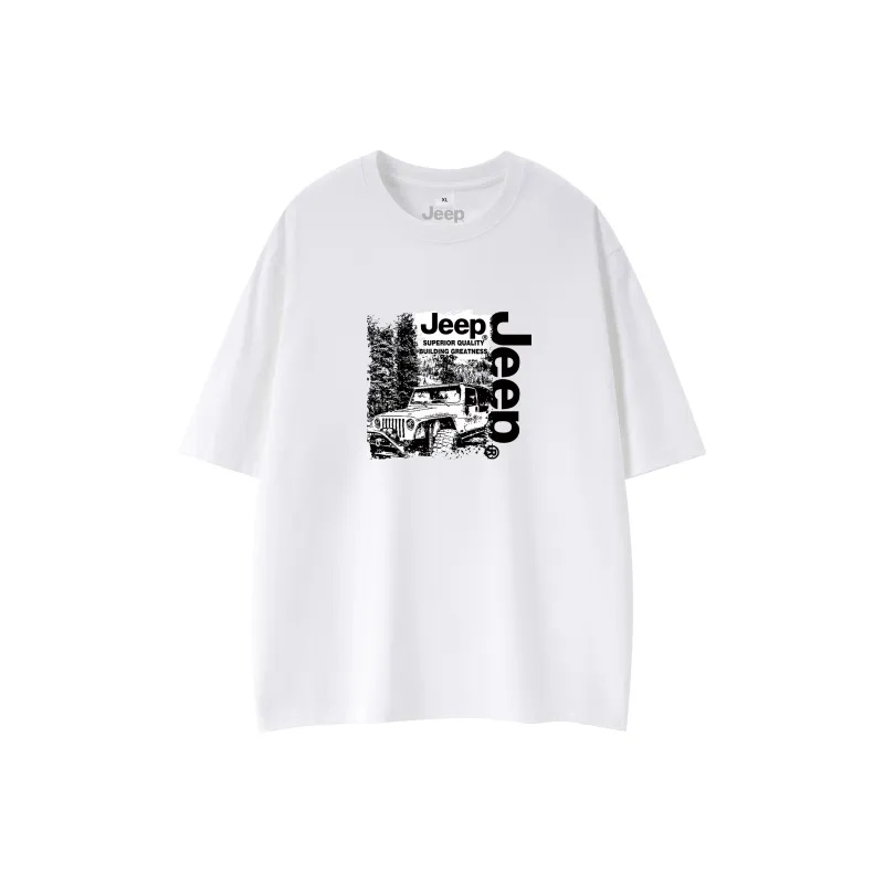 Jeep Pasture Horse Lifestyle T Shirt Unisex Raw White-0