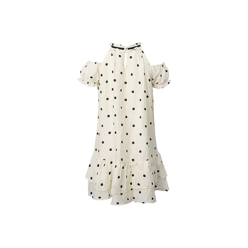 AFGGD Short Sleeved Dresses Women's Ecru-1