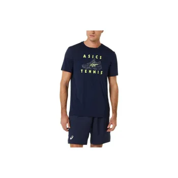 Asics Court Shoes Graphic Tee T-Shirt Men's Dark Blue